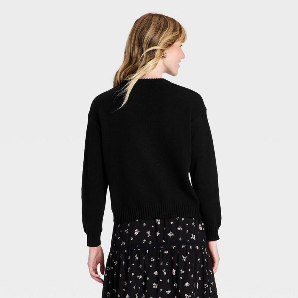 Women's Crewneck Pullover - Universal Thread Black S - Picture 2 of 3